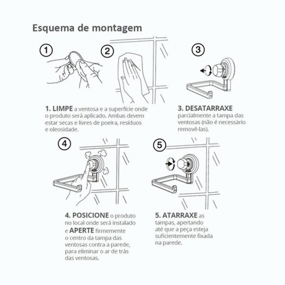 Espelho Antiembaçante com Ventosa Preto