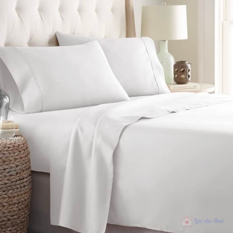 Jogo de Cama Lençol de Hotel Lar da Ana – Extra macios Resistente a manchas – 4 peças