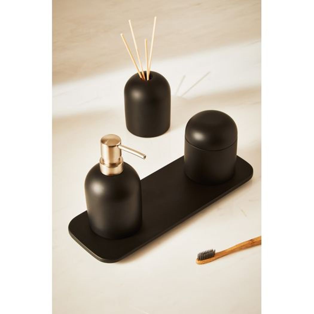 Kit para Banheiro em Cimento Preto 4 Peças Mart
